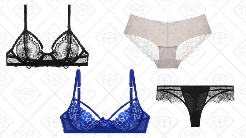 Journelle Natalia Underwire Bra, $58 | L’Agent Odessa Non-Padded Demi Bra, $83 | Journelle Estelle Hipster, $19 | Journelle Lise Tanga, $12